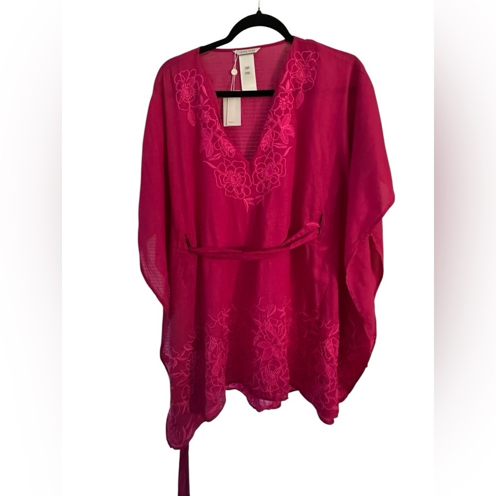Trina Turk embroidered cover up Vibrant Pink size XXS